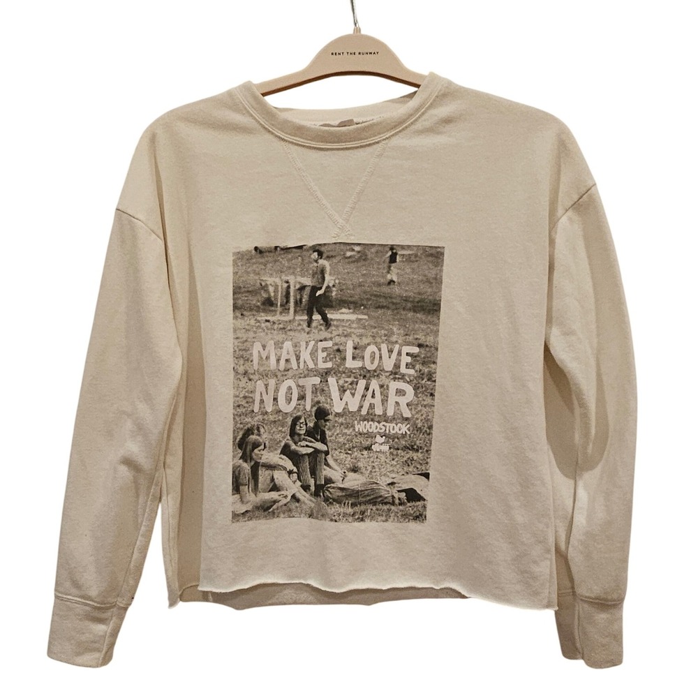 Woodstock Grayson Threads Graphic Sweatshirt Make Love Not War‎ Small